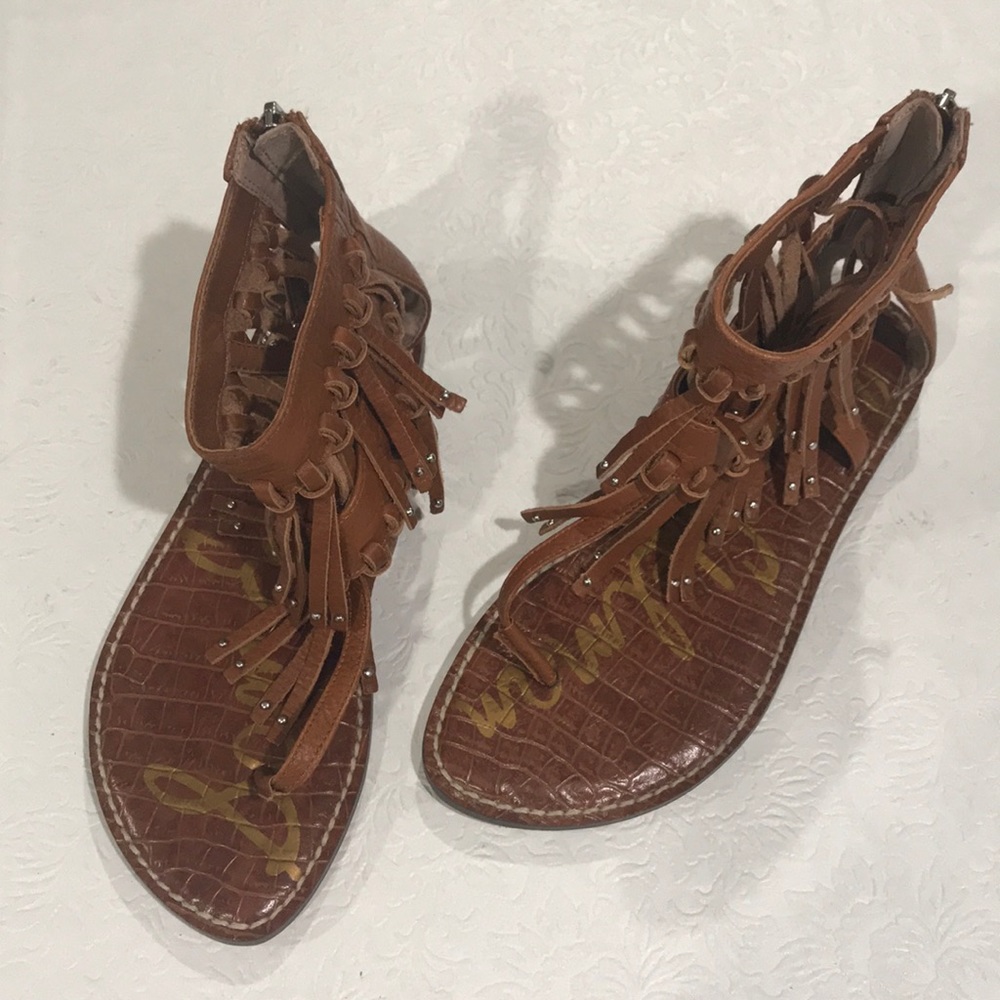 NWOT Sam Edelman Griffen Fringe Leather Sandals. 6